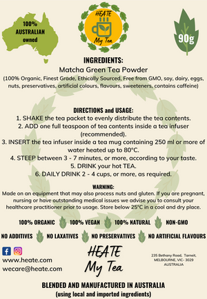 MATCHA GREEN TEA - 100% ORGANIC
