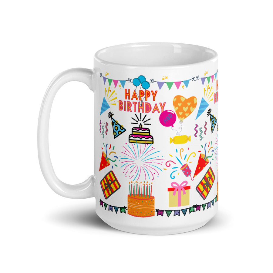 HAPPY BIRTHDAY (WHITE) - TEA MUG