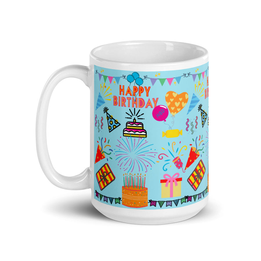 HAPPY BIRTHDAY (BLUE) - TEA MUG