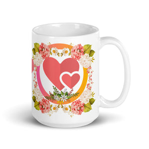 FLORAL LOVE HEARTS - TEA MUG