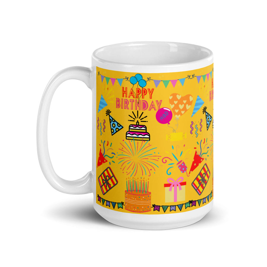 HAPPY BIRTHDAY (YELLOW) - TEA MUG