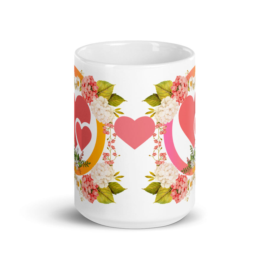 FLORAL LOVE HEARTS - TEA MUG